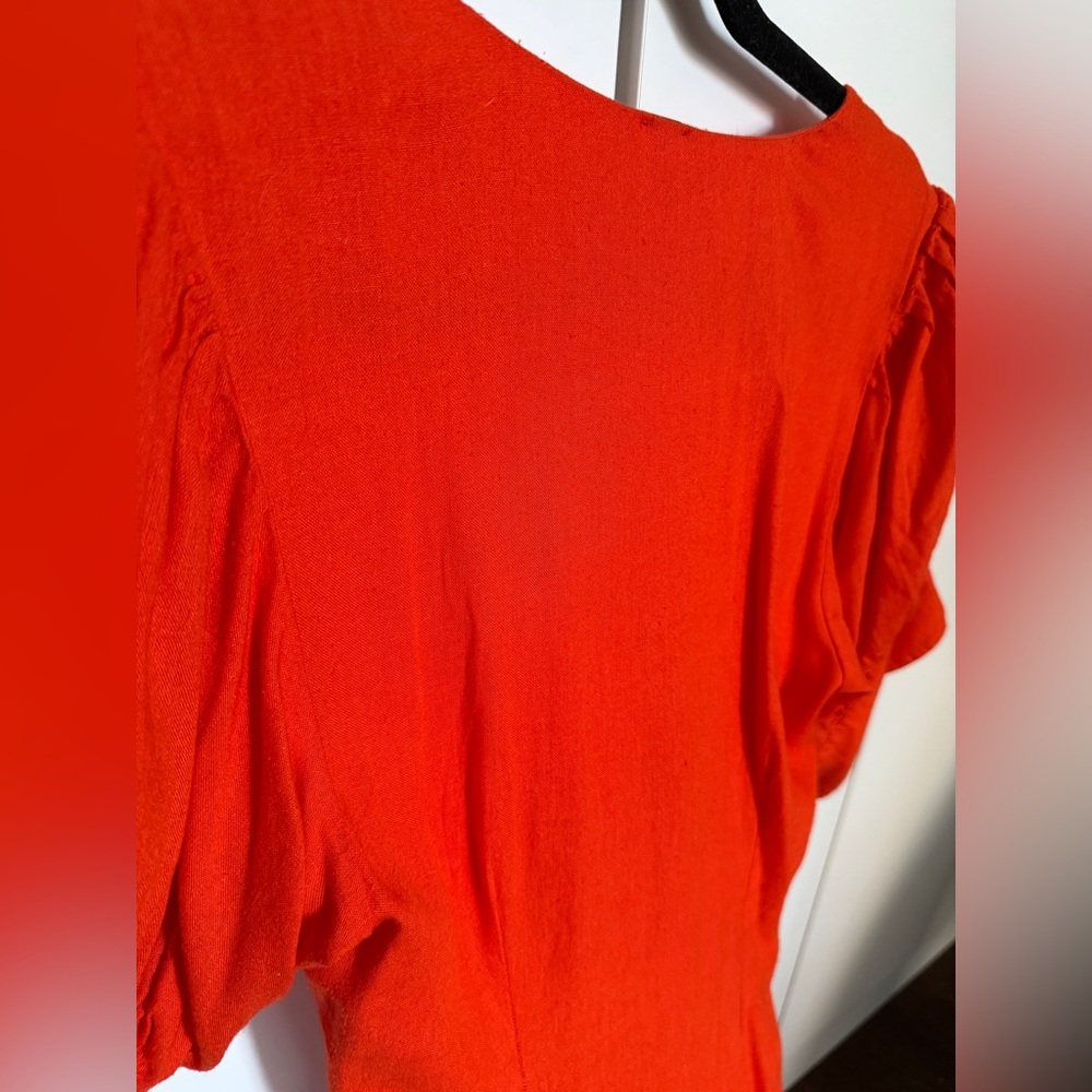 Free People Red Knot-Front Midi Dress - Picture 7 of 8